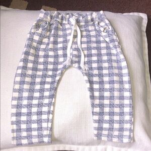 Kids Checkered Pants - Blue and White